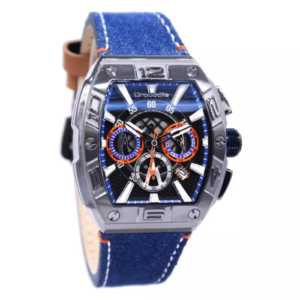 CROCODILE ORIGINAL MEN CM-045G24C SINGAPORE MADE BLACK DIAL LEATHER STRAP