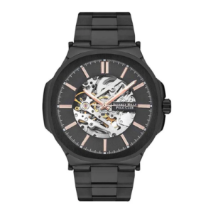 BEVERLY HILLS POLO CLUB SKELETON ORIGINAL MEN BP3347X.660 USA BLACK DIAL STAINLESS STEEL STRAP