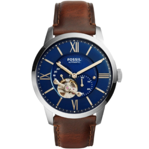 FOSSIL TOWNSMAN ORIGINAL MEN ME3110 USA BLUE DIAL LEATHER STRAP