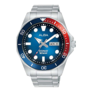 ALBA FASHION ORIGINAL MEN AL4541  JAPAN MADE PEPSI BLUE DIAL STAINLESS STEEL STRAP