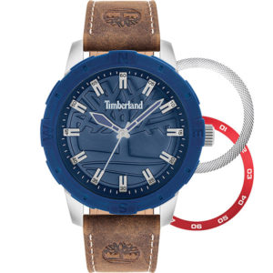 TIMBERLAND ANALOG ORIGINAL MEN TBL.15949JSTBL/03SET USA NAVY DIAL ECO LEATHER STRAP