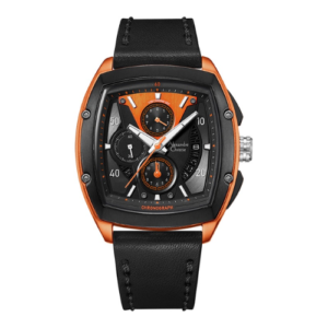 ALEXANDRE CHRISTIE CHRONOGRAPH ORIGINAL MEN 6610MCLIPBAOR HONGKONG ORANGE DIAL LEATHER STRAP