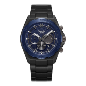 ALEXANDRE CHRISTIE CHRONOGRAPH ORIGINAL MEN 6664MCBGUBU HONGKONG BLUE DIAL STAINLESS STEEL STRAP
