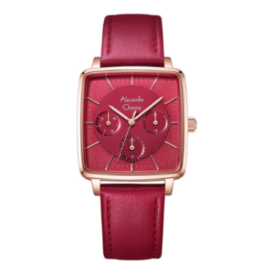 ALEXANDRE CHRISTIE MULTIFUNCTION ORIGINAL WOMEN 5003BFLRGRE HONGKONG RED DIAL LEATHER STRAP