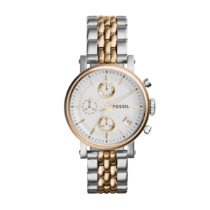 FOSSIL BOYFRIEND ORIGINAL WOMEN ES3840  USA SILVER DIAL STAINLESS STEEL STRAP