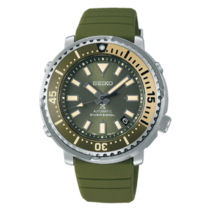 SEIKO PROSPEX BABY TUNA SAFARI ORIGINAL MEN SRPF83K1  MADE IN JAPAN ARMY DIAL RUBBER STRAP