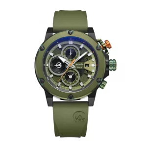 ALEXANDRE CHRISTIE CHRONOGRAPH ORIGINAL MEN 6491GCRGAGN  HONGKONG ARMY DIAL RUBBER STRAP