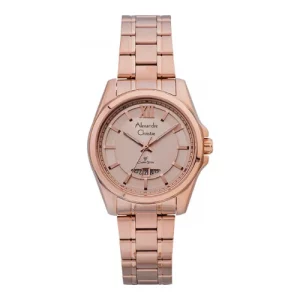 ALEXANDRE CHRISTIE CLASSIC STEEL ORIGINAL WOMEN 8659LDBRGLN  HONGKONG ROSEGOLD DIAL STAINLESS STEEL STRAP