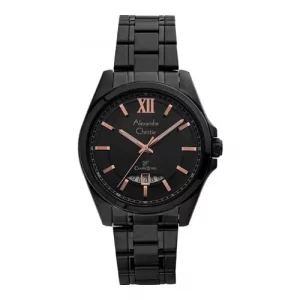 ALEXANDRE CHRISTIE CLASSIC STEEL ORIGINAL MEN 8659MDBIPBARG  HONGKONG BLACK DIAL STAINLESS STEEL STRAP