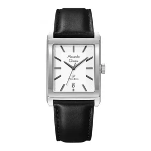 ALEXANDRE CHRISTIE PRIMO STEEL ORIGINAL MEN 1039MDLSSSL  HONGKONG SILVER DIAL LEATHER STRAP