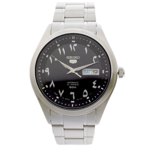 SEIKO 5 ARABIC DIAL NUMBER ORIGINAL MEN SNKP21J1 MADE IN JAPAN BLACK DIAL STAINLESS STEEL STRAP