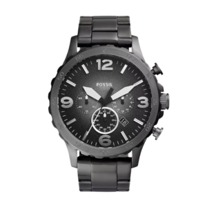 FOSSIL NATE ORIGINAL MEN JR1437 USA SMOKE GREY DIAL STAINLESS STEEL STRAP