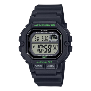 CASIO GENERAL ORIGINAL MEN WS-1400H-1A  MADE IN JAPAN BLACK DIAL RUBBER STRAP