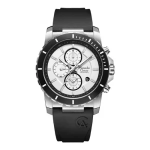 ALEXANDRE CHRISTIE CHRONOGRAPH ORIGINAL MEN 6141MCRSSSL  HONGKONG SILVER DIAL RUBBER STRAP