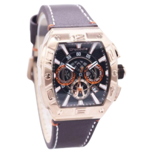 CROCODILE  ORIGINAL MEN CM-045D24F  SINGAPORE MADE BLACK DIAL LEATHER STRAP