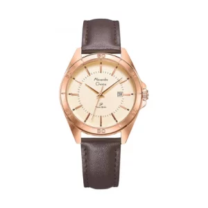 ALEXANDRE CHRISTIE PRIMO ORIGINAL WOMEN 1011LDLRGLN  HONGKONG ROSEGOLD DIAL LEATHER STRAP